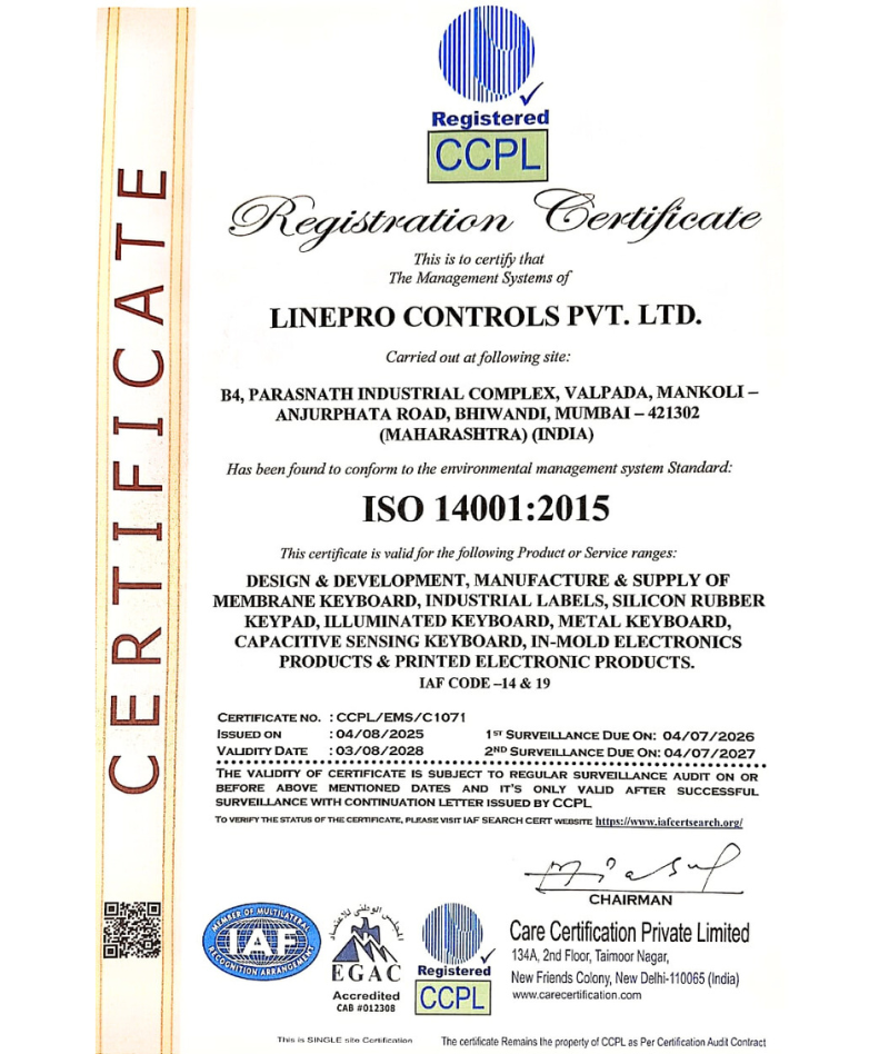 ISO 14001 2015 environmental certificate